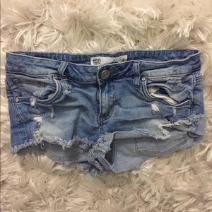 (SHOP CLOSED) Light Blue Ripped Jean Shorts
